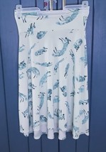 Lularoe Mint Green Fox Azure Skirt Size XS Novelty Print Mod Retro - $15.84
