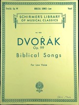 Schirmer&#39;s Library Vol 1824 DVORAK Op.99 Biblical Songs For Low Voice 453a - £6.39 GBP