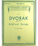 Schirmer&#39;s Library Vol 1824 DVORAK Op.99 Biblical Songs For Low Voice 453a - £6.29 GBP