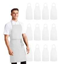 Apron 12 Pack Bulk White Aprons Perfect Kitchen Cooking Apron Best Chef ... - £38.36 GBP