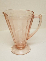 Vintage J EAN Ette Pink Depression Glass 8&quot; Pitcher - £31.11 GBP