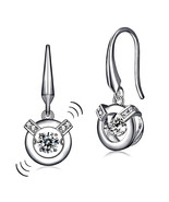 Sterling Silver Dangle Hook Earrings with Mobile Stone - $79.00