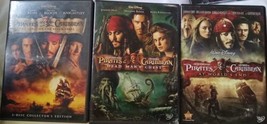 3 Pirates of the Caribbean DVDS - Curse of the Black Pearl,Dead Man&#39;s Chest &amp; - £7.98 GBP