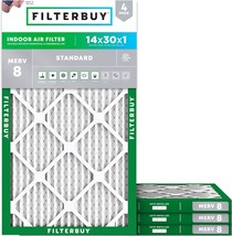 Filterbuy 14X30X1 Air Filter Merv 8, Actual Size: 13.88 X 29.88 X 0.75 I... - $53.99