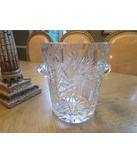 VTG CRYSTAL HANDLED ICE BUCKET PINWHEELS FANS NOTCHED EXQUISITE 9&quot;H - $424.72 MXN