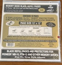 Pioneer Memory Book Black Refill Pages 12&quot; x 12&quot; Top Loading - Refill No... - £7.78 GBP