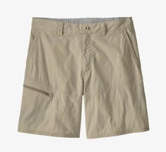 Patagonia Mens S Shorts Sandy Cay 9&quot; Flex 30 Waist Fish Logo Nylon Khaki 50+ UPF - $23.75