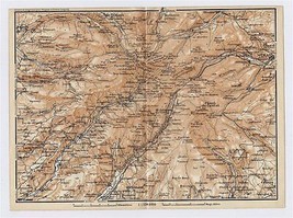 1914 Antique Map Of Vicinity Of Murat Cantal Mountains / Auvergne France - £17.61 GBP