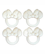 Minnie Mouse Themed White Napkin Ring Holders Set Of 4 Made In USA PR4813 - £3.98 GBP