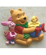 DISNEY BROOCH WINNIE THE POOH and Piglet CHRISTMAS 2.25&quot; - $10.03