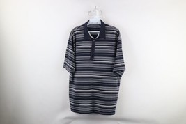 Vintage 90s Streetwear Mens XL Faded Striped Fair Isle Collared Golf Polo Shirt - £33.78 GBP