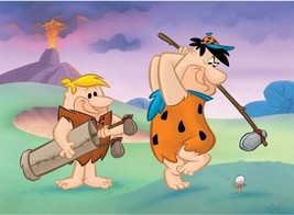 Hanna Barbera &quot; Fred &amp; Barney Golfin&quot; Flintstones Animation Giclee Golf Art Gift - £200.96 GBP