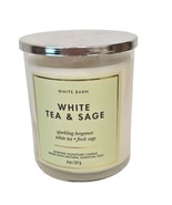 Bath &amp; Body Works White Barn TEA &amp; SAGE 8 oz 1-Wick Candles Home Fragrance - £28.77 GBP