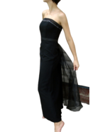 David&#39;s Bridal Strapless Dress size 8 Black Formal Party Brides Maid Gown - $34.60