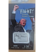 1/10th oz,Silver bar Assassination attempt Donald Trump investment card - £23.81 GBP