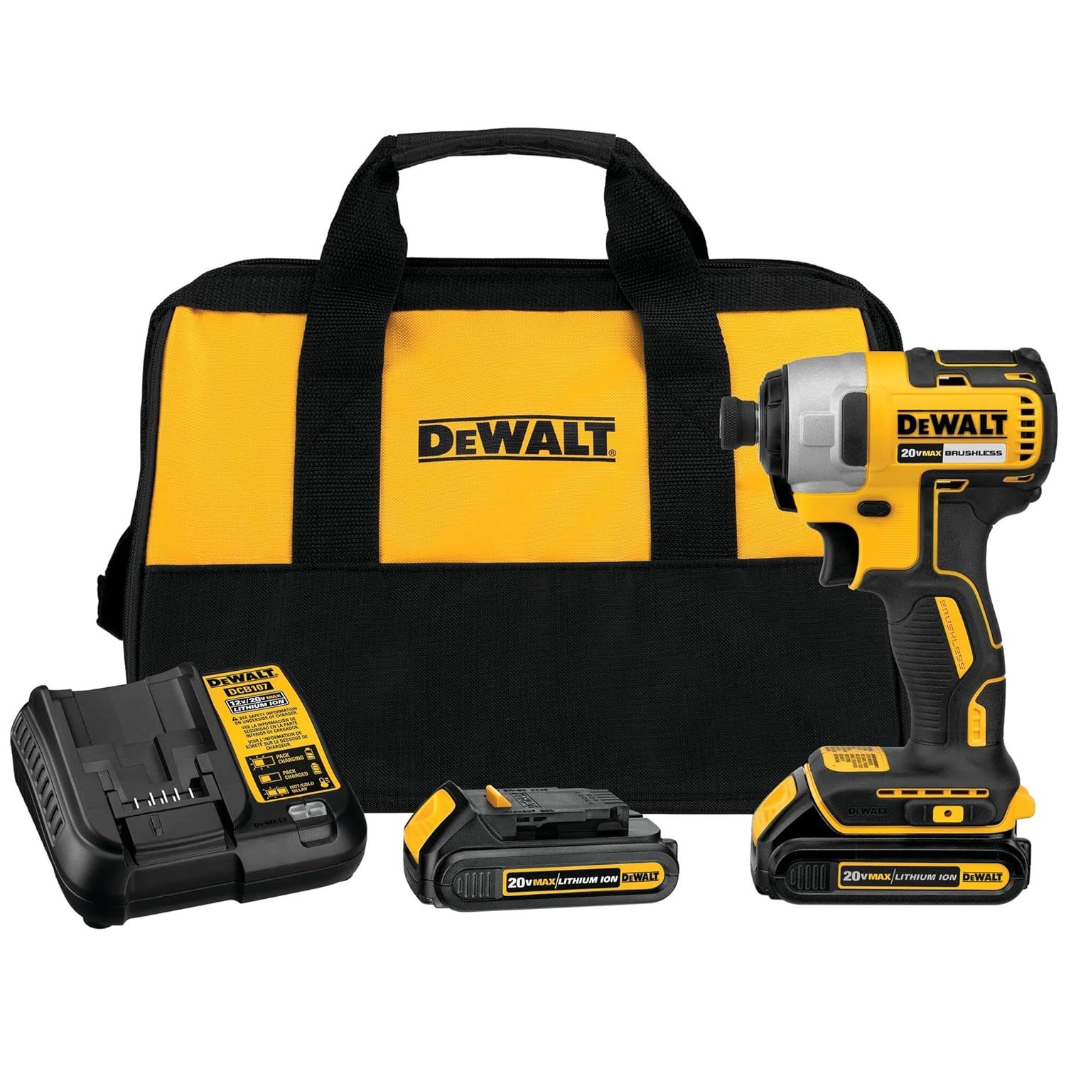 DEWALT 20V MAX* Cordless Impact Driver Kit, Brushless, 1/4-inch (DCF787C2)