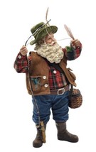 Kurt Adler FISH STORY Fabriché  Santa Claus Fishing 11&quot; VTG figurine In ... - $18.69