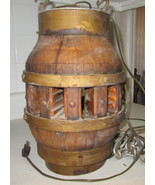 Wood Hanging Swag Lamp Light Heavy OAK Wagon Wheel Hub - $296.80