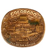 Colorado Pressed Wood Souvenir Plate Top of the Nation HH Tammen Co Denv... - $13.67 CAD