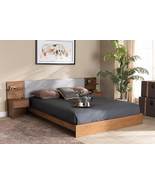 Emele Light Gray Fabric Walnut Brown Queen Storage Bed w/Built-In Nights... - $17,661.51 MXN