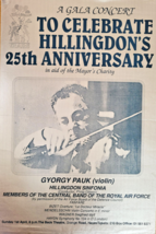 György Pauk - Hillingdon - Original Concert Poster - Rare - 80&#39;S - $168.03