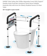 SAMINI Toilet Safety Rail 350lbs Adjustable Frame Rails Support Handles ... - €30,21 EUR
