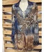 S-Twelve 5-Twelve Sheer Long Sleeve Blouse Top Shirt Woman&#39;s OSFM KG JD - $468.29 MXN