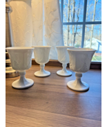 Set of 4 Vintage Indiana Colony Harvest Grape White Milk Glass Goblets - €19,96 EUR