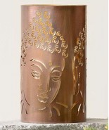 Buddha Candle Holder With Cut Outs Tealight 7.8&quot; High Meditation Antique... - £15.56 GBP