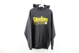 Vintage NFL Mens Medium Faded Pittsburgh Steelers Spell Out Hoodie Sweatshirt - $69.25