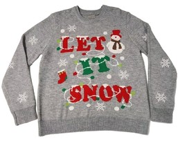 Ugly Christmas Sweater XL Funny Cute Let it Snow Snowman by Lubot - $20.90