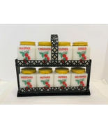 Vintage Tipp City Cherry spice shaker jar set with original metal rack  - $273.03 CAD