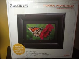 New Curtis DPB702A 7&quot; Lcd Digital Picture Frame Wireless Remote Black Wood - £19.85 GBP
