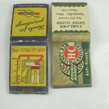 2 Vintage Matchbook Covers Sunoco Vital Top Inch, HC Sinclair Gasoline Fairlawn - £7.83 GBP
