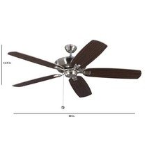 Monte Carlo - Centro Max 52 in. Indoor Brushed Steel Silver Ceiling Fan - $98.99