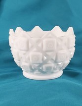 Old Quilt Pattern Westmoreland White Milk Glass Round Footed Candy Dish  - $13.85