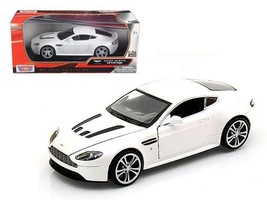 Aston Martin V12 Vantage Pearl White 1/24 Diecast Car Model by Motormax - £30.79 GBP