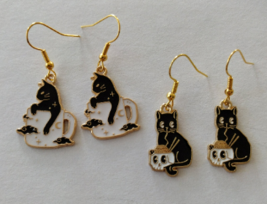 Black Cat Earrings - £2.80 GBP