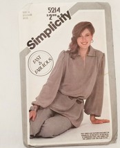 Misses Pullover Tunic Pull-on Pants Size 6 8 10 Simplicity 5214 Uncut 1981  - £11.72 GBP