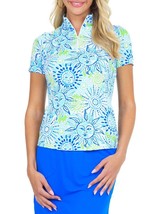 Nwt Ibkul Sunny Day Seafoam Lime Short Sleeve Mock Golf Shirt Xs S M L &amp; Xl - £42.41 GBP