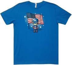 Marvel Captain America Unisex Adult Men Women Cobalt Blue Graphic T-Shirt (L) - £11.89 GBP