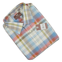 NEW $195 Hickey Freeman Button Front Shirt!  Medium  Handsome Multi Color Plaid - $69.99