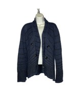 Free People Womens Cardigan Sweater Sz Small Striped Navy Blue 3 Button ... - £18.16 GBP