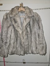 Superb vintage 60s/70s faux fur coat. Tissavel, France. MIX Grey Pit2Pit 42cm - £79.32 GBP