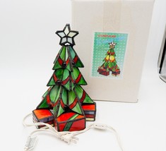 Stained Glass Christmas Tree Table Lamp LKHD-37 11 Inch Tiffany Style - £39.95 GBP