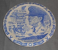 Vernon Kilns GENERAL DOUGLAS MacARTHUR Souvenir Plate MADE IN CALIFORNIA - $19.79