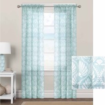 Better Homes &amp; Gardens Aqua Venus Shells Sheer Single Curtain Panel 52&#39;&#39;... - £7.81 GBP