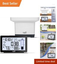 Best Rated Wireless Digital Rain Gauge with Thermometer &amp; Self-Emptying ... - $94.00