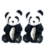 Panda Hugs - Womens Fluffy House Slippers Shoes - £22.61 GBP