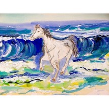 Betsy Drake Horse &amp; Surf Outdoor Wall Hanging 24x30 - £38.69 GBP